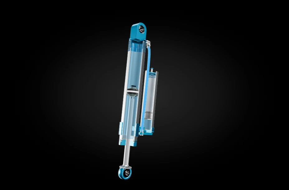 Cutaway of an HD Shocks 2.5 remote reservoir shock